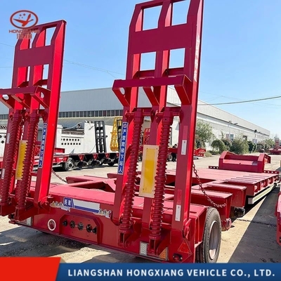 Стальной 13м 60тонна Гидравлический Lowboy Low Bed Truck Trailer для перевозки тяжелых грузов