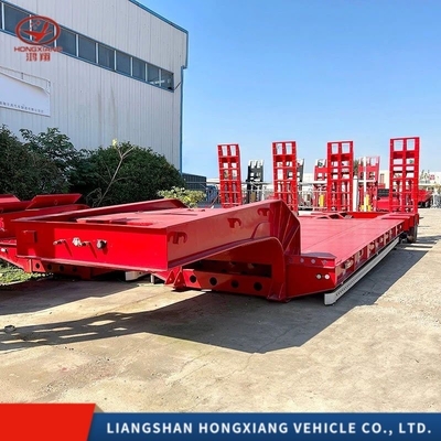 Стальной 13м 60тонна Гидравлический Lowboy Low Bed Truck Trailer для перевозки тяжелых грузов