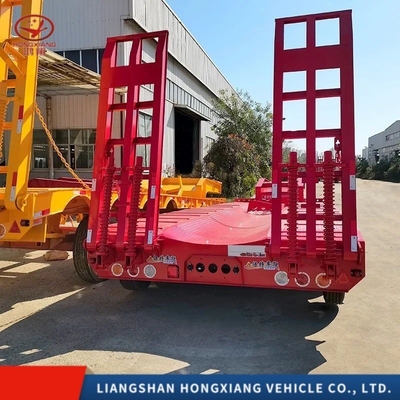Стальной 13м 60тонна Гидравлический Lowboy Low Bed Truck Trailer для перевозки тяжелых грузов