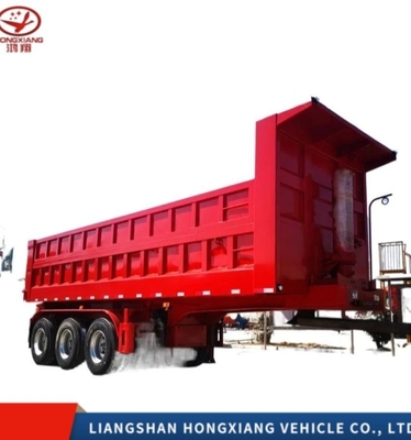 Самодемонтажный 80 тонновый коммунальный стальной грузовик EHL9400Z 3-осевой задний флип-дамп полуприцеп