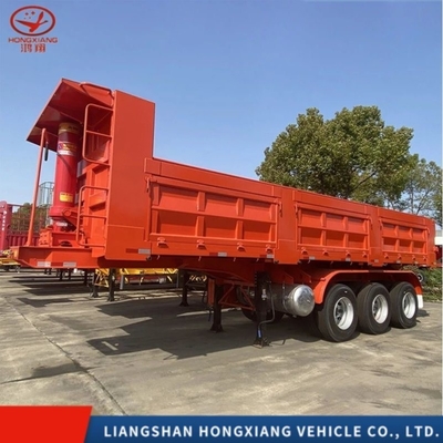 Самодемонтажный 80 тонновый коммунальный стальной грузовик EHL9400Z 3-осевой задний флип-дамп полуприцеп