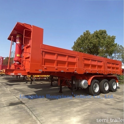 80-тонный стальной грузовик Fu-Wa 20-50 Cbm Heavy Duty 3-Axle Rear Flip Dump Semi-Trailer