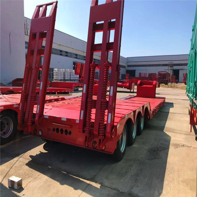 Самодемонтажный 3-осевой 60-тонный 80-тонный Lowboy Loader Lowbed Low Bed 3-осевой грузовик полуприцеп