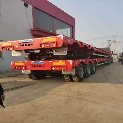 Самодемонтажный 3-осевой 60-тонный 80-тонный Lowboy Loader Lowbed Low Bed 3-осевой грузовик полуприцеп