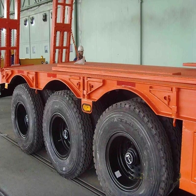 80 т 3 оси Lowboy Low Flatbed Loader Trailer с плоской конструкцией