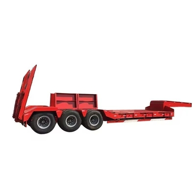3 оси Железный Lowboy Low Bed Loader Лежащий полуприцеп для тяжелого транспорта