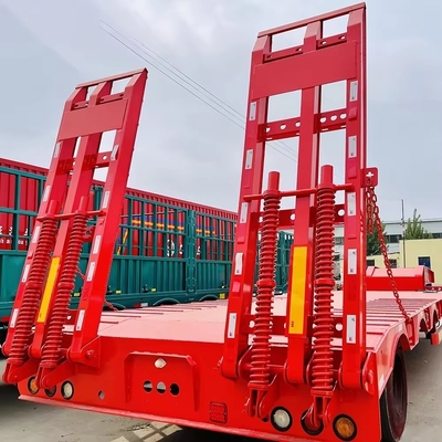 100 т 3 оси низкая кровать Lowboy плоский полуприцепный грузовик с гидравлическим подъемником и гусиной шеей