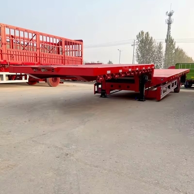 100 т 3 оси низкая кровать Lowboy плоский полуприцепный грузовик с гидравлическим подъемником и гусиной шеей