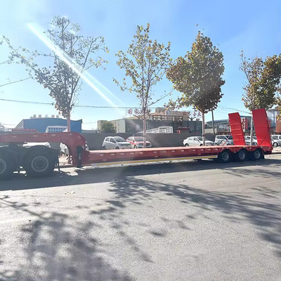 60 80 100 тонн Гошачий горлок Отсоединяемый низкогрузчик Lowboy грузовик Flatbed Lowbed Semi-Trailer