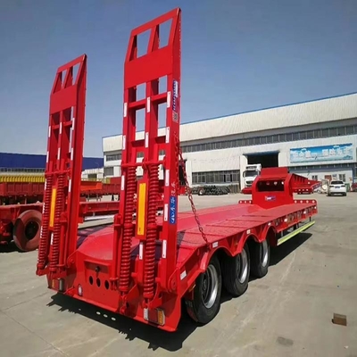Настройка 3 оси 80т Lowbed Lowboy Low Flatbed Loader Drop Deck Trailer Tread 1820 мм