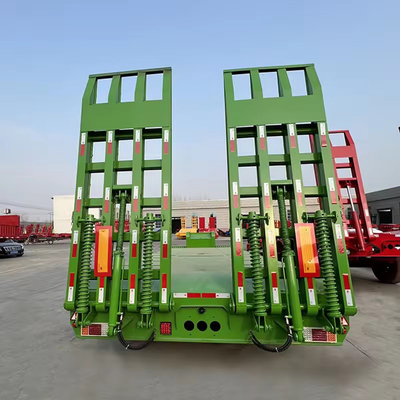 Настройка 3 оси 80т Lowbed Lowboy Low Flatbed Loader Drop Deck Trailer Tread 1820 мм