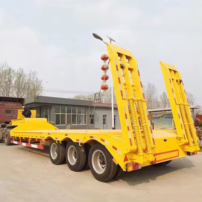 80 тонн отсоединительный гусиный шея низкие погрузчики Lowboy полуприцеп с тяжелым грузом