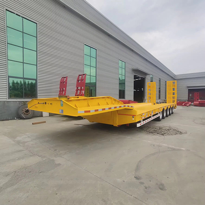 80 тонн отсоединительный гусиный шея низкие погрузчики Lowboy полуприцеп с тяжелым грузом