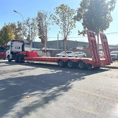 80 тонн отсоединительный гусиный шея низкие погрузчики Lowboy полуприцеп с тяжелым грузом
