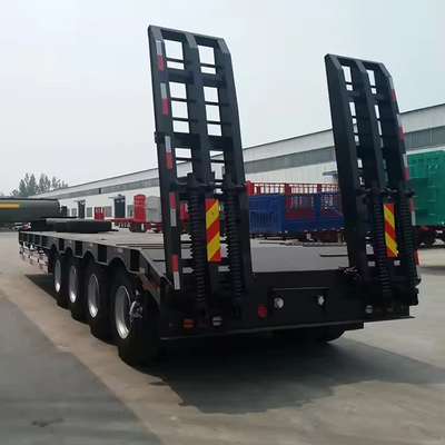 Тяжелый железный транспорт 3 оси 30t/60t низкий плоский прицеп с гусиной шеей