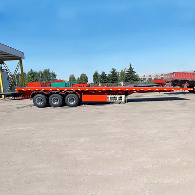 40FT 80 тонн углеродистой стали плоский полуприцеп для контейнерного транспорта настройки