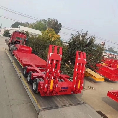 12 метров длиной 2 оси 40 тонн тяжёлый грузоподъемник с низкой плоскостной погрузчиком палуба Lowboy прицепы с пандусами