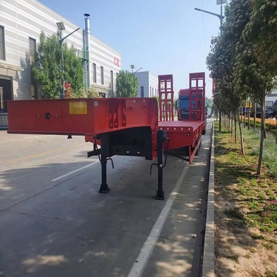 Тяжелое экскаваторное колесное погрузчики низкая кровать плоский кровать грузовик прицеп с гидравлической лестницей
