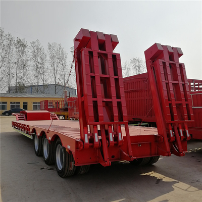 4 оси Lowboy Lowbed Semi Trailer для транспортировки экскаватора 60 70 80 тонн