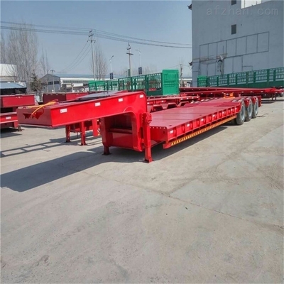 4 оси Lowboy Lowbed Semi Trailer для транспортировки экскаватора 60 70 80 тонн