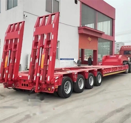 Транспортные тяжелые машины с низким плоским полуприцепом 40FT 3 оси грузовик