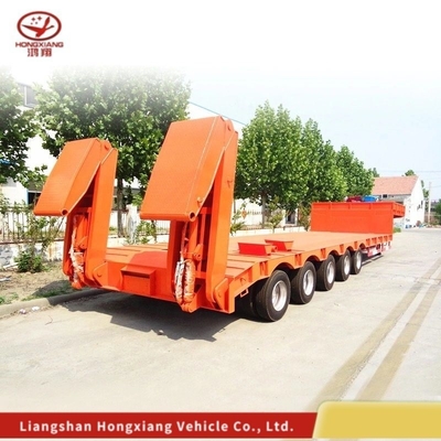 Q345b / T700 Стальной основной балл 3/4 оси прицеп для грузовых автомобилей с низким покрытием для тяжелых машин