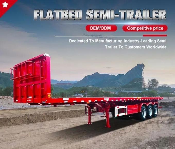 New 40 ′40 "Flat Container Semi-Trailer for 4-Axis Marine Container Transport