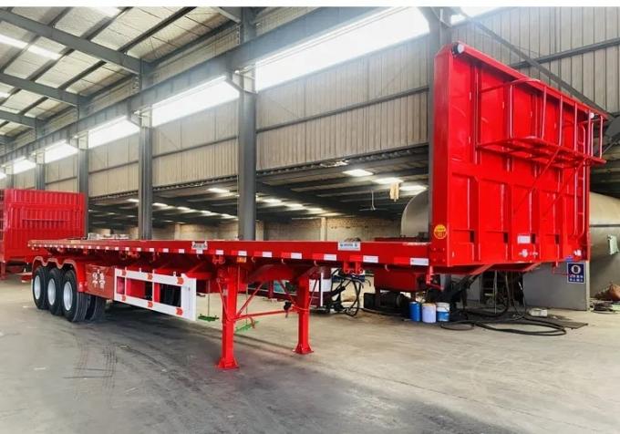 New 40 ′40 "Flat Container Semi-Trailer for 4-Axis Marine Container Transport